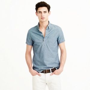 J.Crew chambray short-sleeve button-up popover shirt